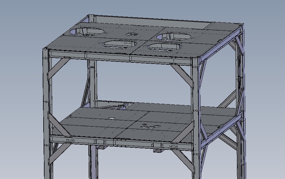 costruzione di un telaio a supporto di macchine per la lavorazione plastica | Vigonza, Padova | progettazione strutturale | 2016